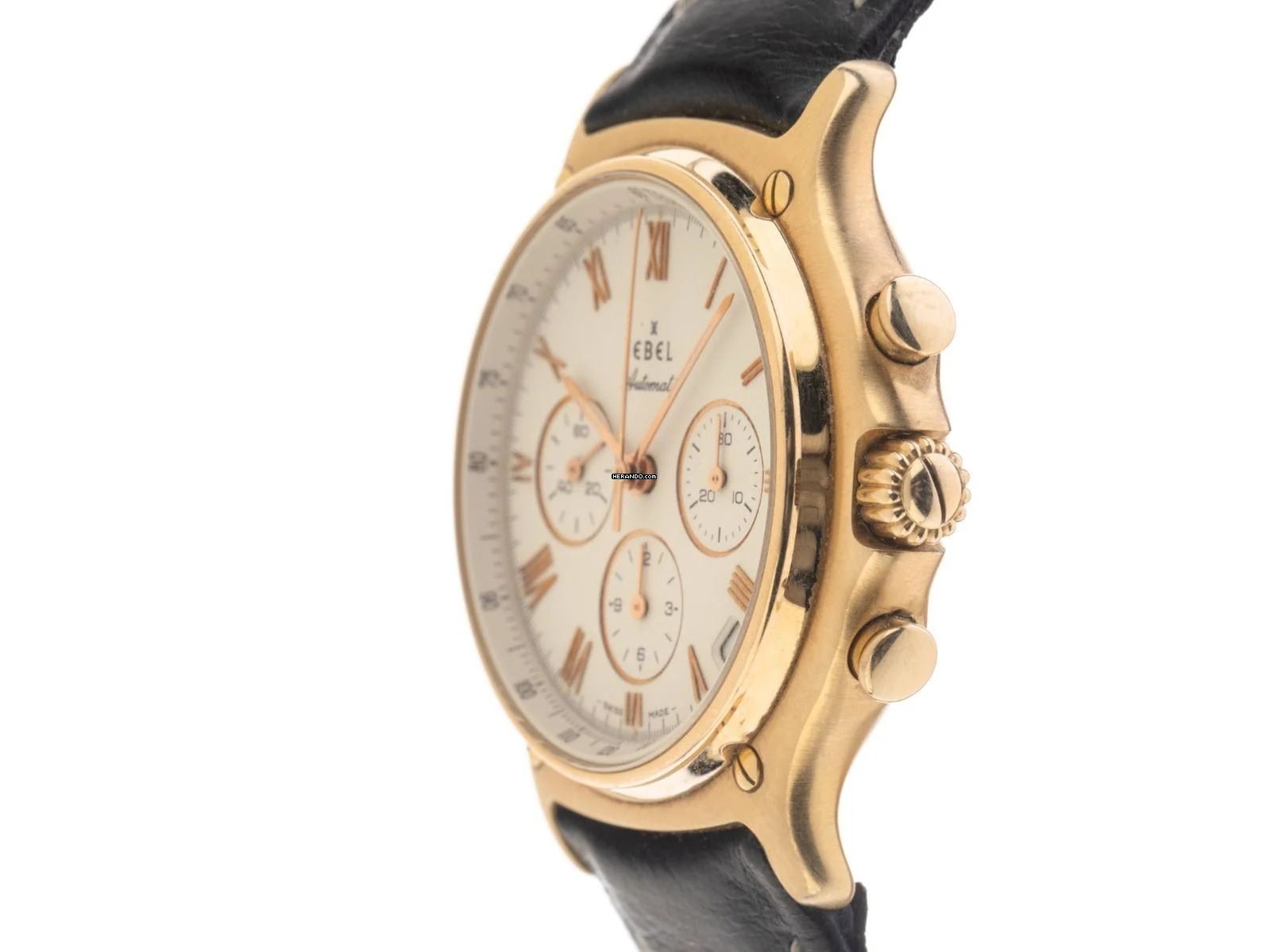 Ebel 1911 Chronograph El Primero Ref.5134901 1995 Full Set sehr gut Vintage 1911 Chronograph El Primero 18kt Gelbgold Krokoleder Faltschließe