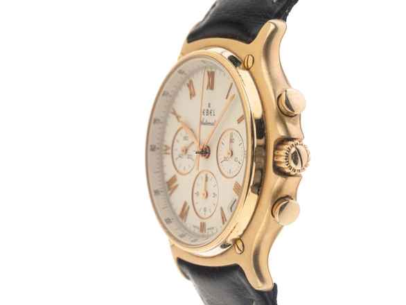  Ebel 1911 Chronograph El Primero Ref.5134901 1995 Full Set sehr gut Vintage 1911 Chronograph El Primero 18kt Gelbgold Krokoleder Faltschließe 