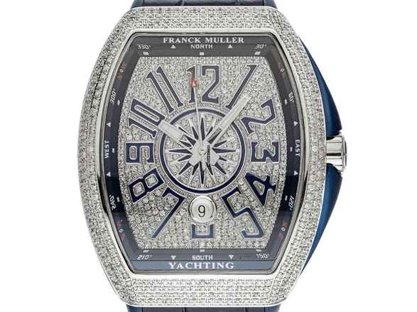  Franck Muller Vanguard Blue Yachting Ref.V45SCDT 2021 Full Set Neu Vanguard Blue Yachting Diamanten 12,00ct Kautschuk Krokoleder Faltschließe 