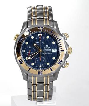  Omega Seamaster Diver 300 M Chronometer Chronograph 750er Gold und Titan Ref. 2297.80.00 