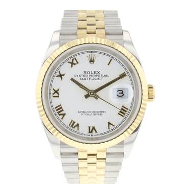  Rolex Datejust 36 Steel/Gold Jubilee White Roman Dial 