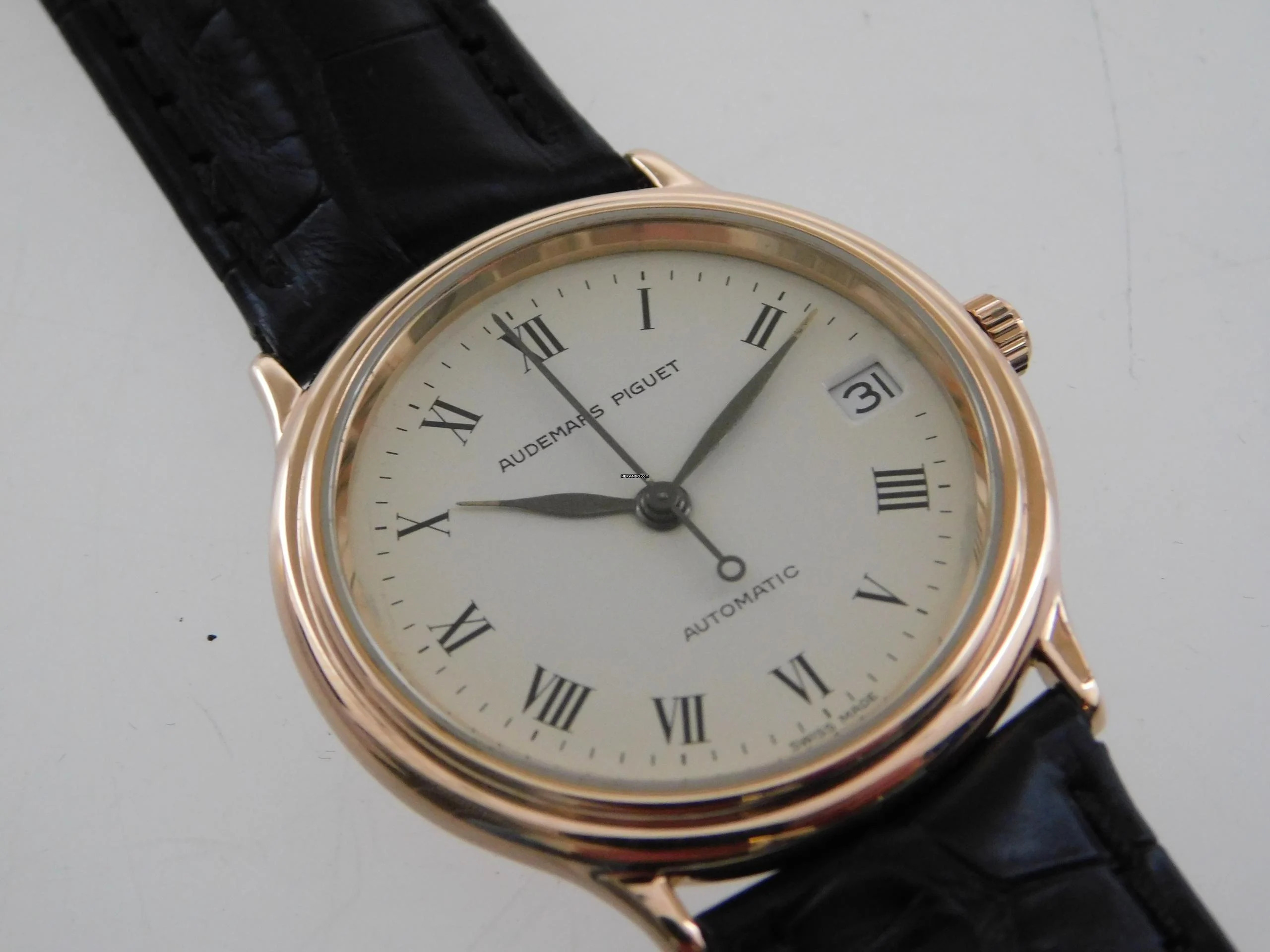 Audemars Piguet Classic Date Automatik 18 Karat Rotgold flache Herrenuhr 33 mm Kaliber 2125 TOP 7mm flach Datm Kaliber 2125 Rare