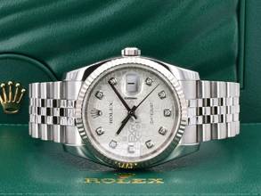 Thumbnail von Rolex Datejust 36 116234 White Jubilee Dial With Big Diamonds - Full Set 36mm