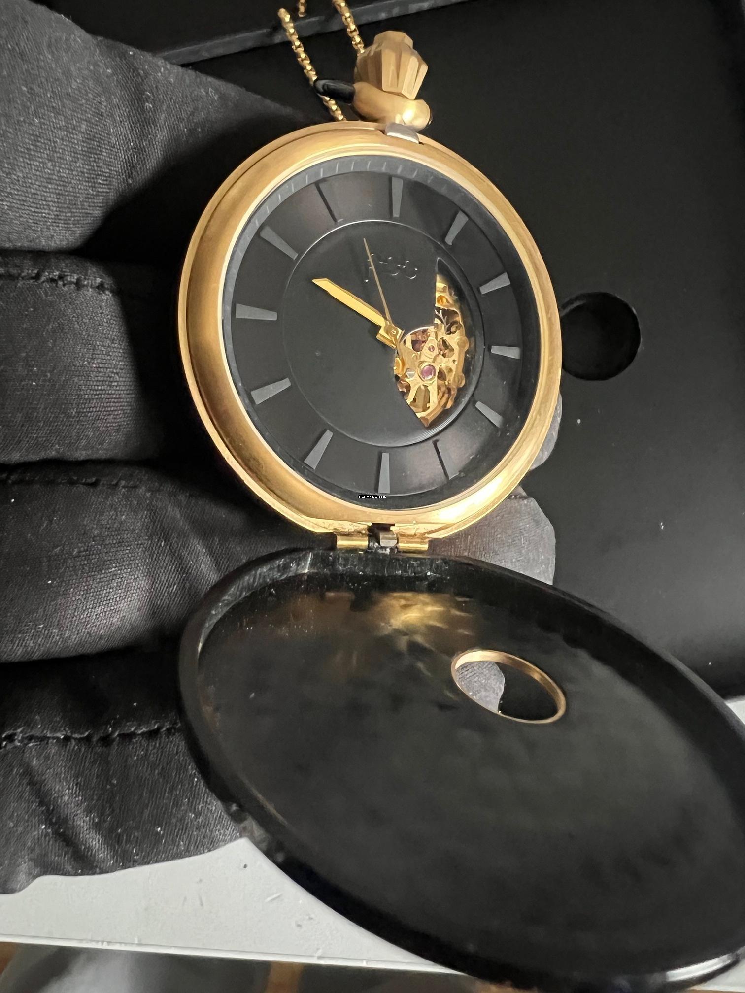 Orologio da tasca FOB Paris R40 con catena placcata in oro