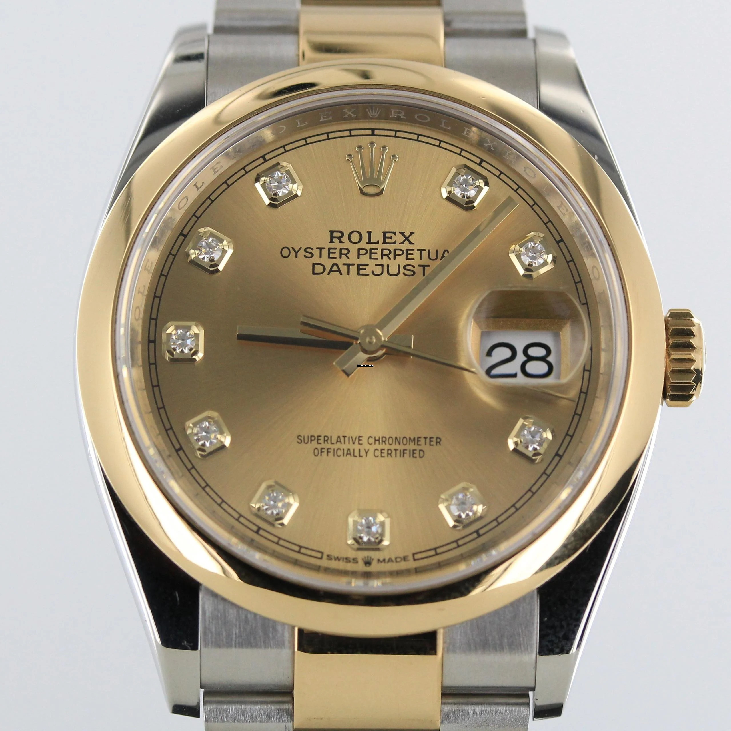 Rolex Datejust 36 Ref.126203//Full Set//2019 Steel/Gold//Diamonds//#KS