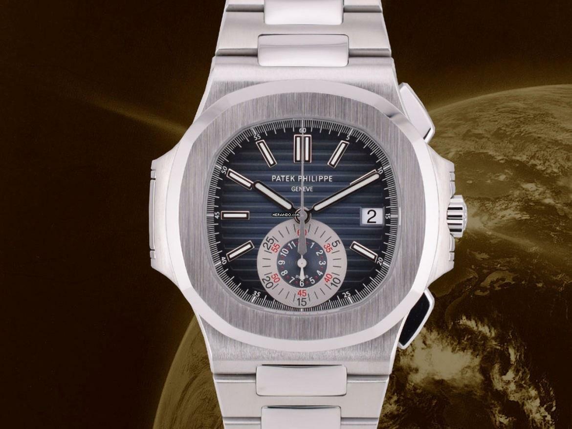 Patek Philippe Nautilus 5980/1a Blue Dial - Punzone Di Ginevra Like New - Full Set 2009 Ita