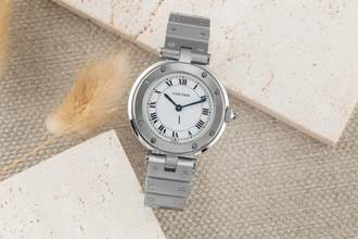 Thumbnail von Cartier Santos Lady Edelstahl Damenuhr Ref. 81924 Klassiker