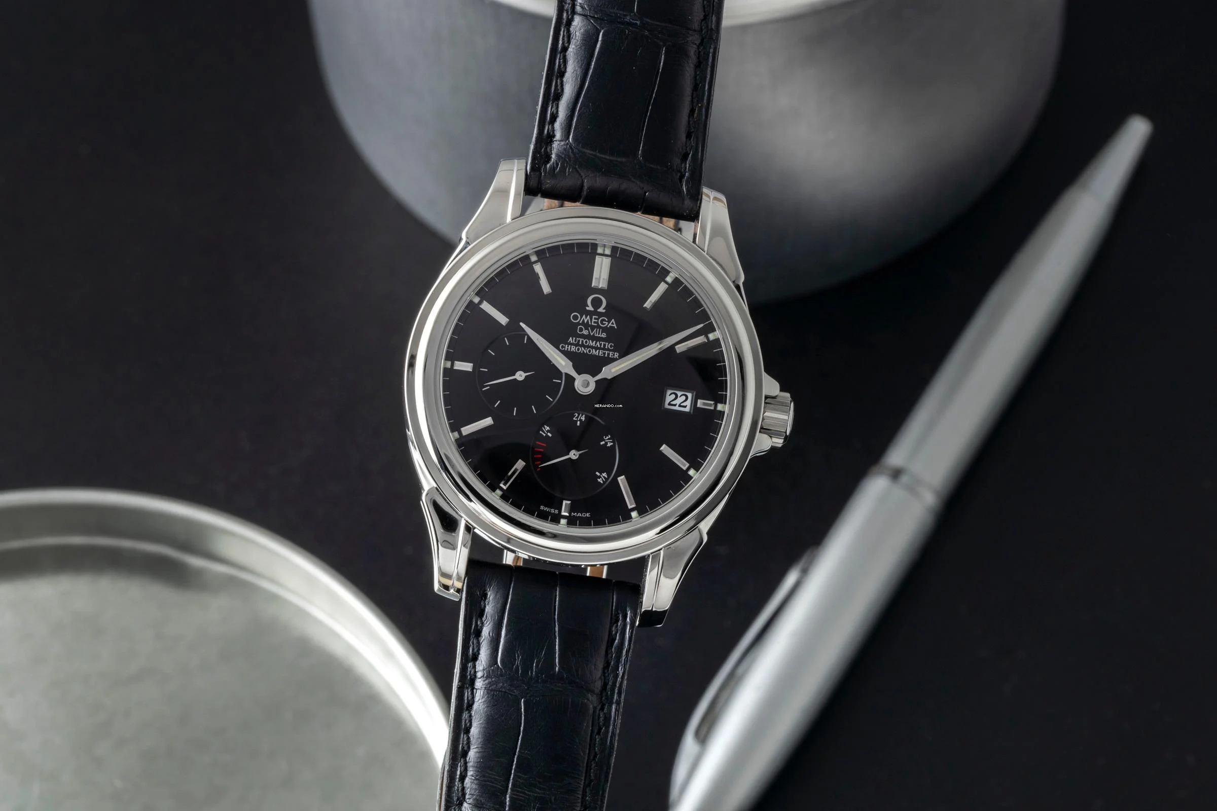 Omega De Ville Co-Axial Stahl Black Dial Automatik Herrenuhr Edelstahl Ref. 4832.50.31