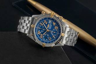 Thumbnail von Breitling Chronomat Vitesse Chronograph Stahl / Gold Automatik Ref B13350 Papers