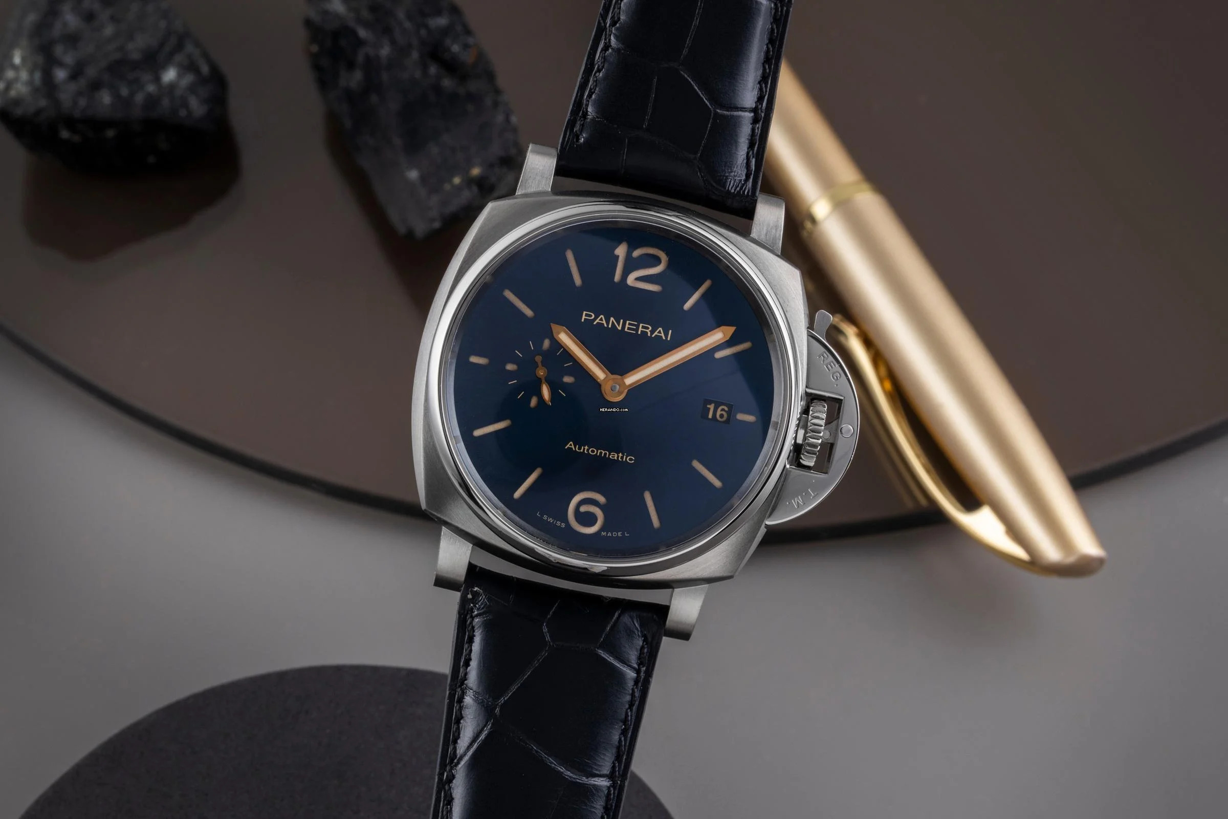 Panerai Luminor Due Blue Automatik Titan Herrenuhr Ref. PAM00927