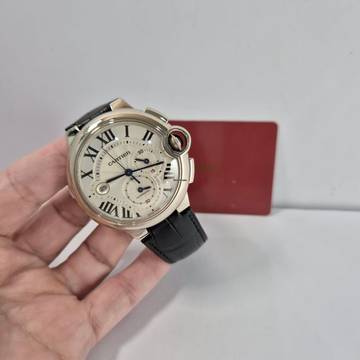  Cartier Ballon Bleu Chronograph Ouro Branco 44mm Automático Completo 