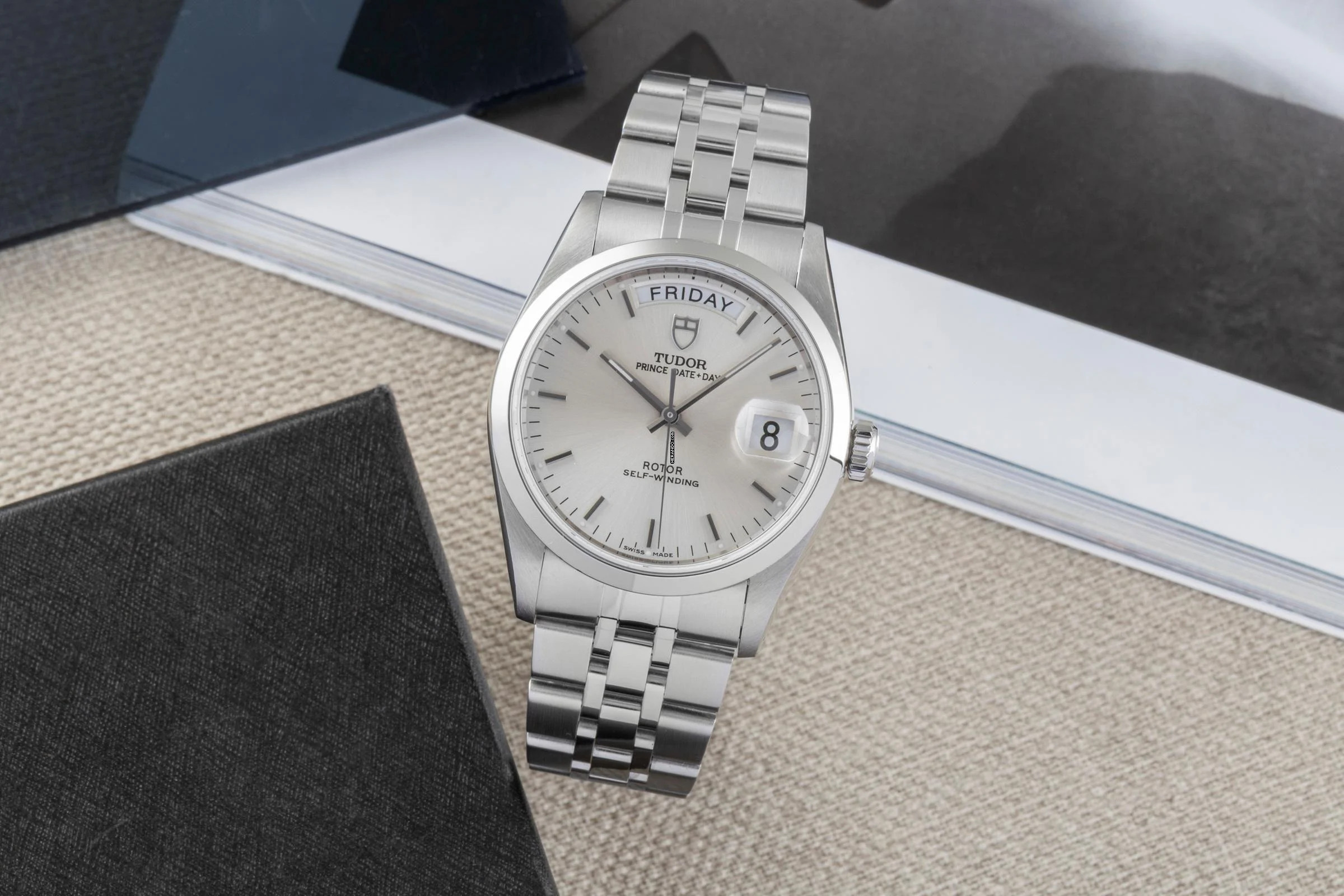 Tudor Prince Date Day Silver Dial Edelstahl Automatik Herren Ref. 76200