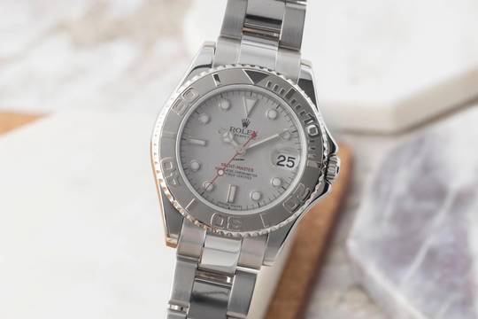  Rolex Yacht-Master 35 Oyster Stahl / Platin Medium Size Ref 168622 A-Serie 