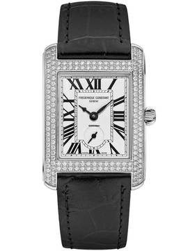  Frederique Constant FC-235S2D6 Damenuhr Klassik Karree 158 Diamanten 25mm 3ATM 