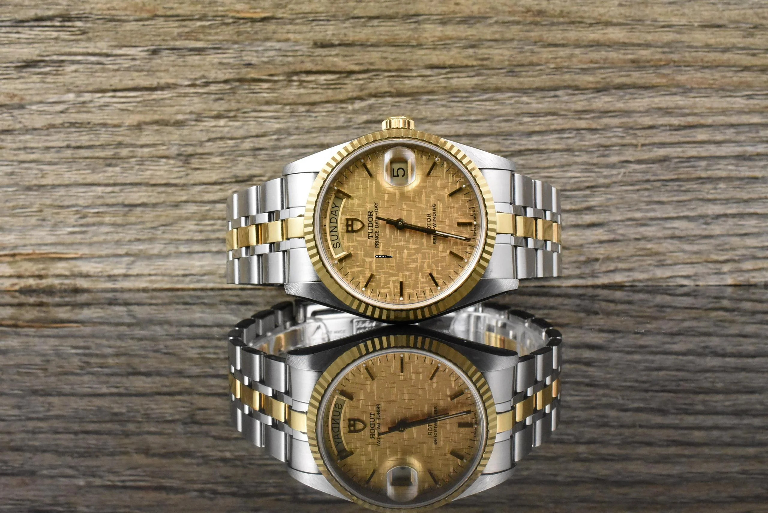 Tudor Prince Date Day 76213 Automatik Stahl / Gold - Linen Dial - Zertifikat