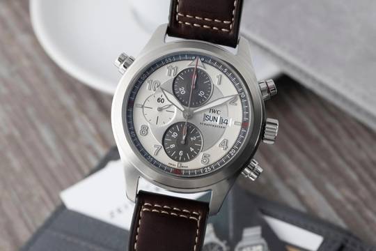  IWC Fliegeruhr Doppelchronograph Spitfire Panda Stahl Automatik Ref. IW371802 