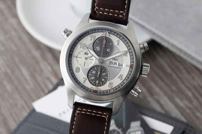  IWC Fliegeruhr Doppelchronograph Spitfire Panda Stahl Automatik Ref. IW371802 