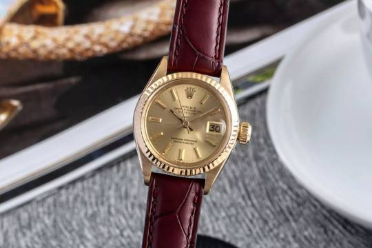  Rolex Lady-Datejust 18k (0,750) Gold Automatik Damenuhr Ref. 6904 
