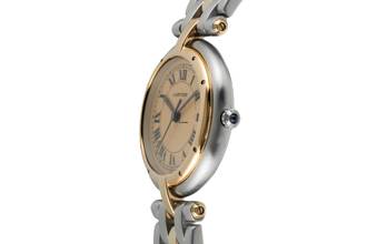 Thumbnail von Cartier Cougar Panthere Ronde 2 Row Lady Stahl / Gold Damenuhr Ref. 183964 Klassiker