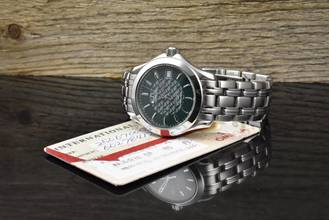 Thumbnail von Omega Seamaster 120 M Jacques Mayol Limited Edition Green Dial unpoliert - Vintage
