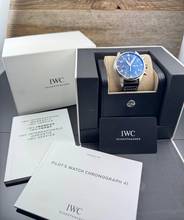 Thumbnail von IWC Fliegeruhr Chronograph Pilot Chronograph Le Petit Prince IW377714 Blue Dial unpoliert Full Set 2019
