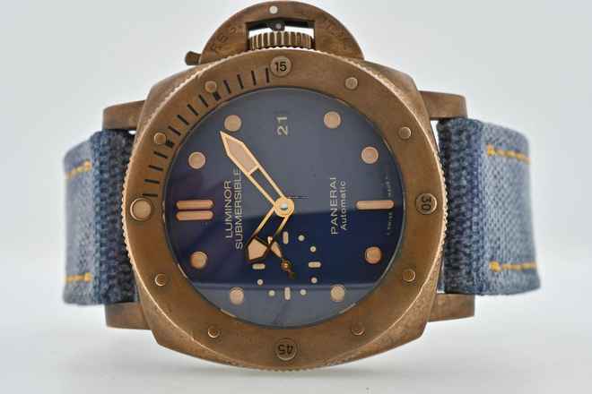  Panerai Luminor Submersible 1950 3 Days Bronze Bronzo PAM 671 Limited 47mm Blue Dial 