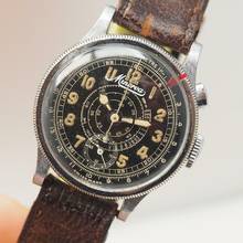 Thumbnail von Minerva Monopusher Chronograph WW2 Schnecken-Tachymeter very rare