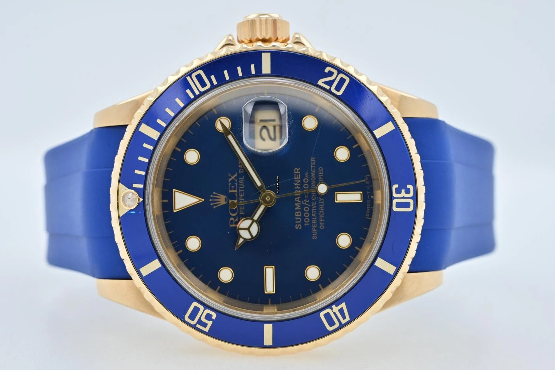 Rolex Submariner Date 18k Yellow Gold 16618 X-Series Service 2023 Rubber B