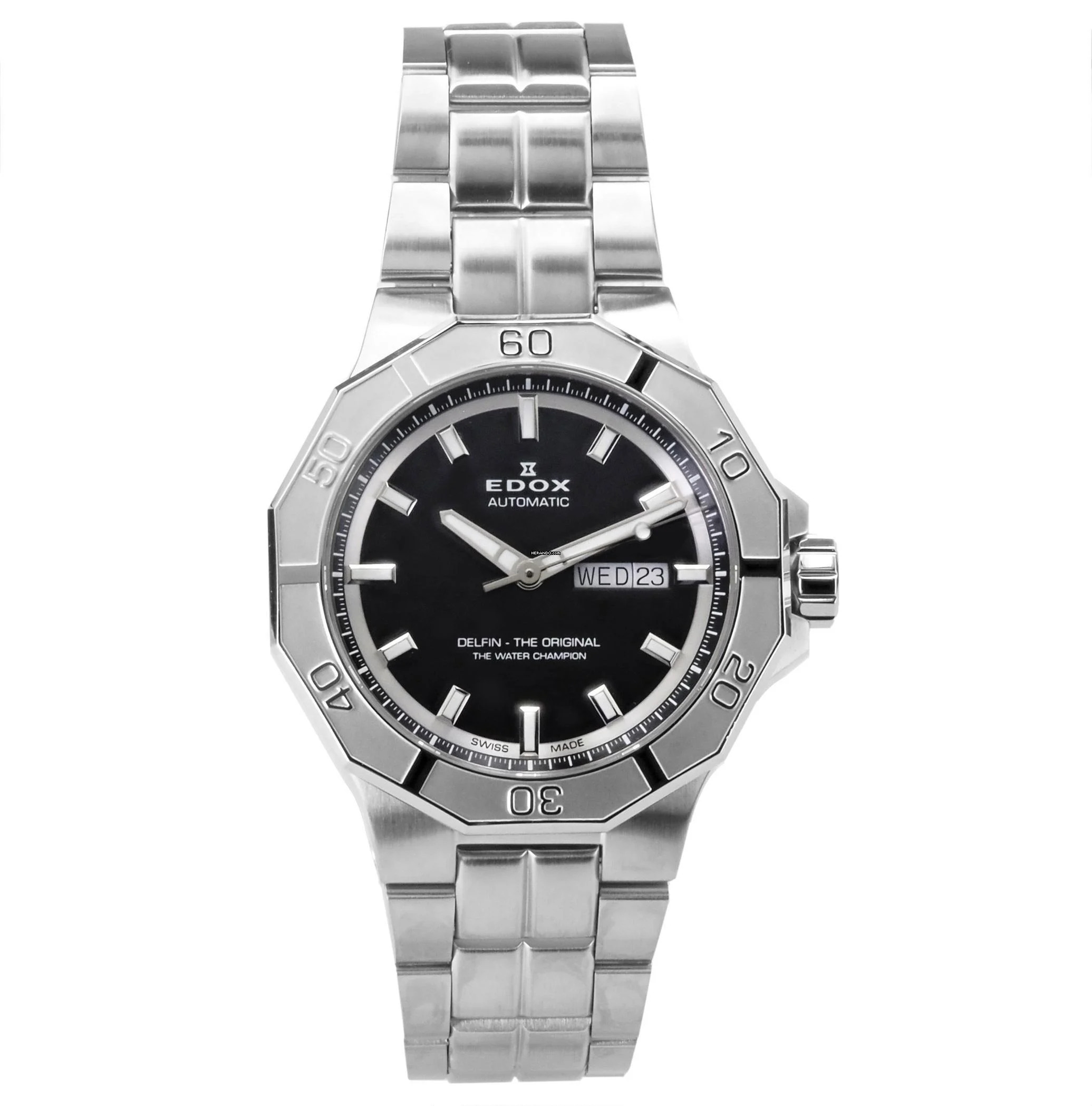 Edox Herren Uhr Automatik 88008 3M NIN Delfin Ø 44 mm Swiss Made