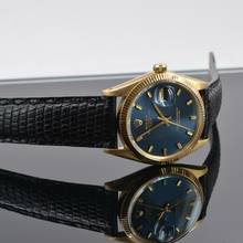 Thumbnail von Rolex Oyster Perpetual Date 1503 blue dial yellow gold 18KT 1969's