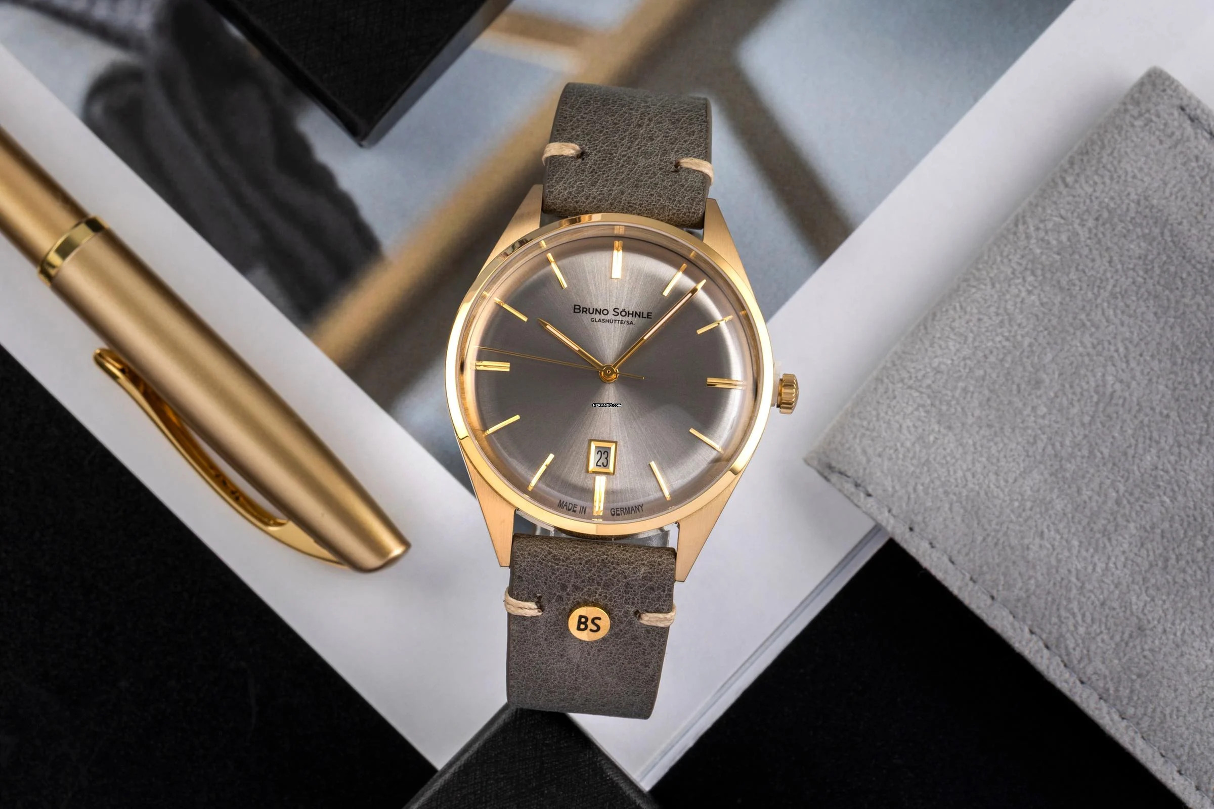 Bruno Söhnle Glashütte Merano Stahl / vergoldet Quarz Ref. 17-33232-241 B&P