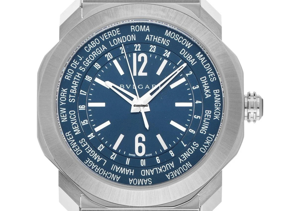 Bulgari Octo Roma World Timer Ref.103481 2025 Full Set Ungetragen Octo Roma WorldTimer