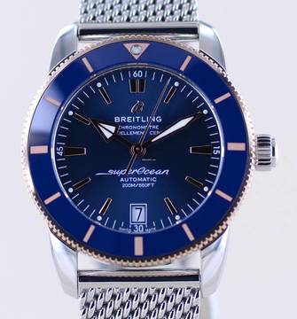 Breitling Superocean Heritage II B20 Automatic Stahl Rotgold Ceramic 42mm blue 