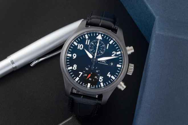  IWC Fliegeruhr Chronograph Top Gun Pilot Top Gun Ceramic Automatik Herrenuhr Ref. IW389001 B&P 