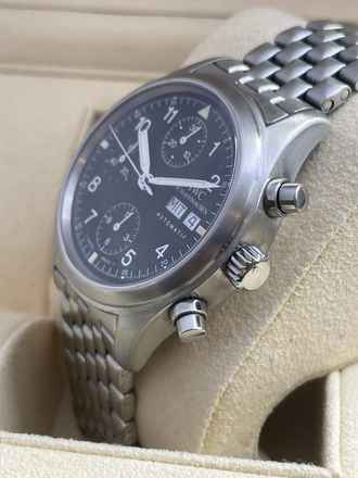  IWC Fliegeruhr Chronograph Pilot's Fliegeruhr Chonograph 39mm Steel Black Dial 