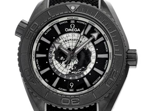  Omega Seamaster Planet Ocean Worldtimer 600M Ref.215.92.46.22.01.007 2026 Full Set Ungetragen Seamaster Planet Ocean 600M Deep Black Worldtimer Keramic Kautschuk Faltschließe 