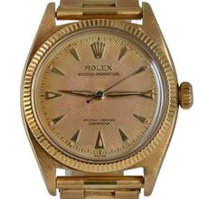 Thumbnail von Rolex Oyster Perpetual 6502 OCC Honeycomb cream dial yellow gold 18KT 1957