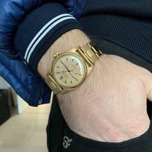 Thumbnail von Rolex Oyster Perpetual 6502 OCC Honeycomb cream dial yellow gold 18KT 1957