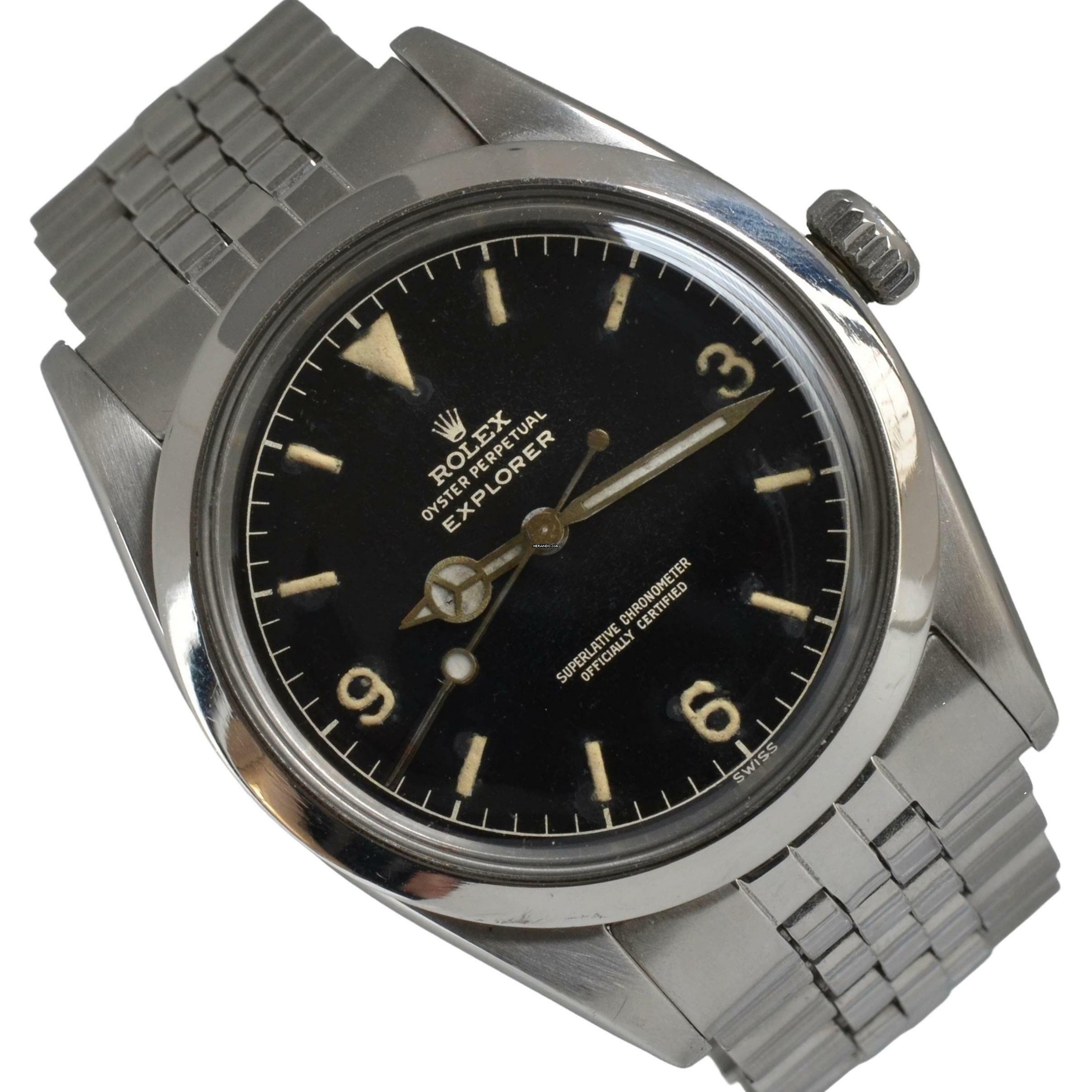 Rolex Explorer 1016 glossy brown gilt galvanic dial 1960