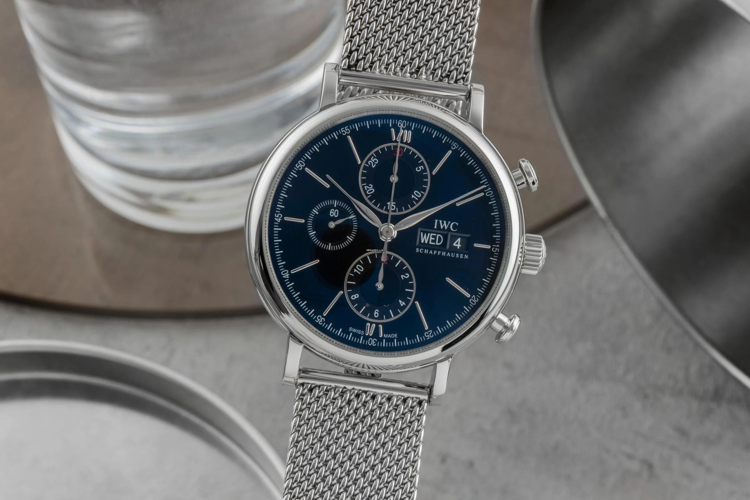IWC Portofino Chronograph Stahl Automatik Herrenuhr Ref. IW391006 Papiere 2016