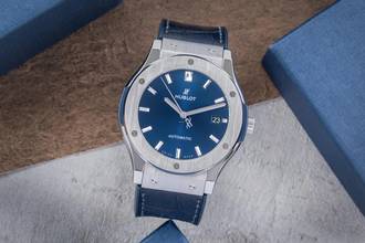 Thumbnail von Hublot Classic Fusion Blue 45 Blue Titan Automatik Ref. 511.NX.7170.LR