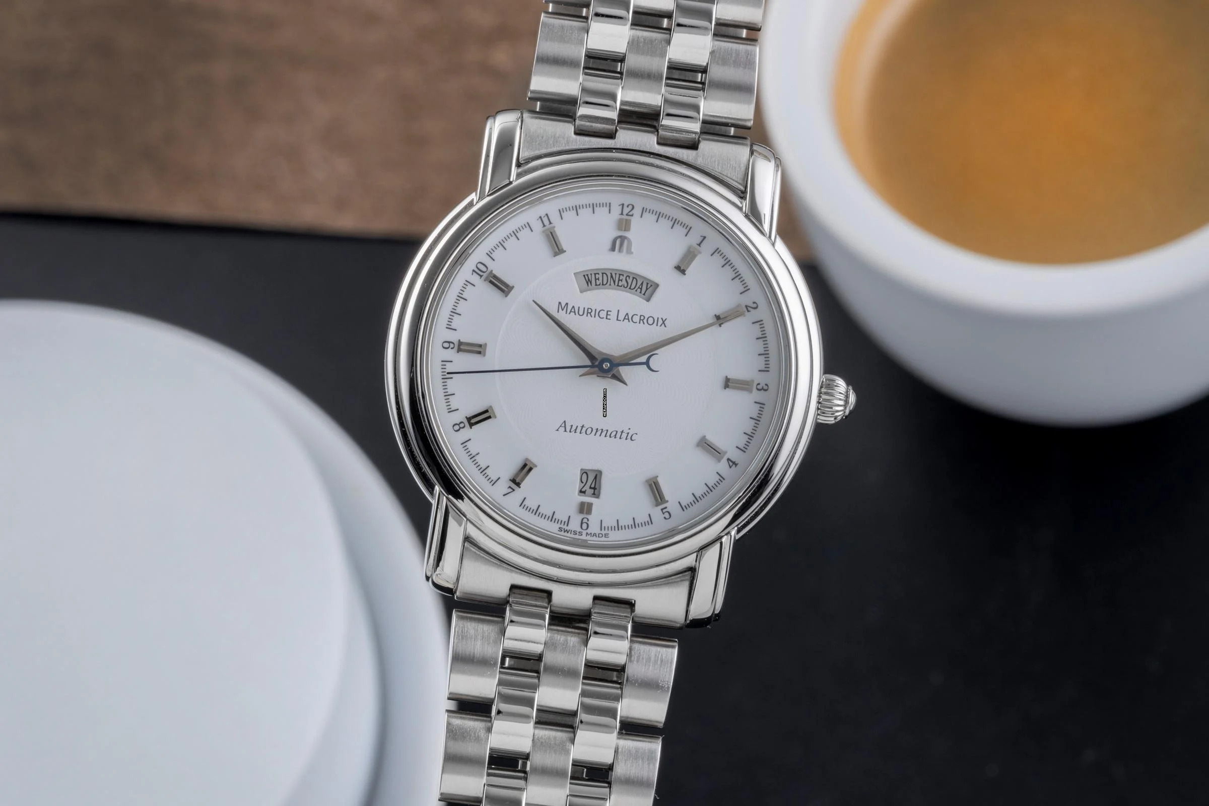 Maurice Lacroix Pontos Day Date Stahl Automatik Herrenuhr Ref. PT6027