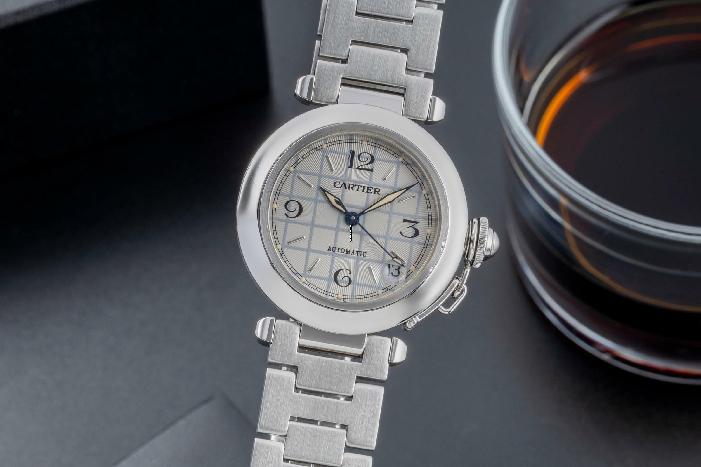 Cartier Pasha C Edelstahl Automatik Herrenuhr Ref. W31023M7