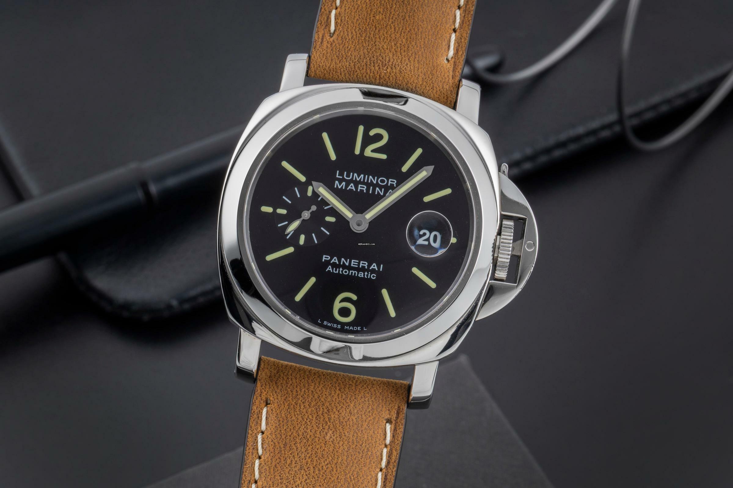 Panerai Luminor Marina Automatic Datum Edelstahl Herrenuhr Ref. PAM00104