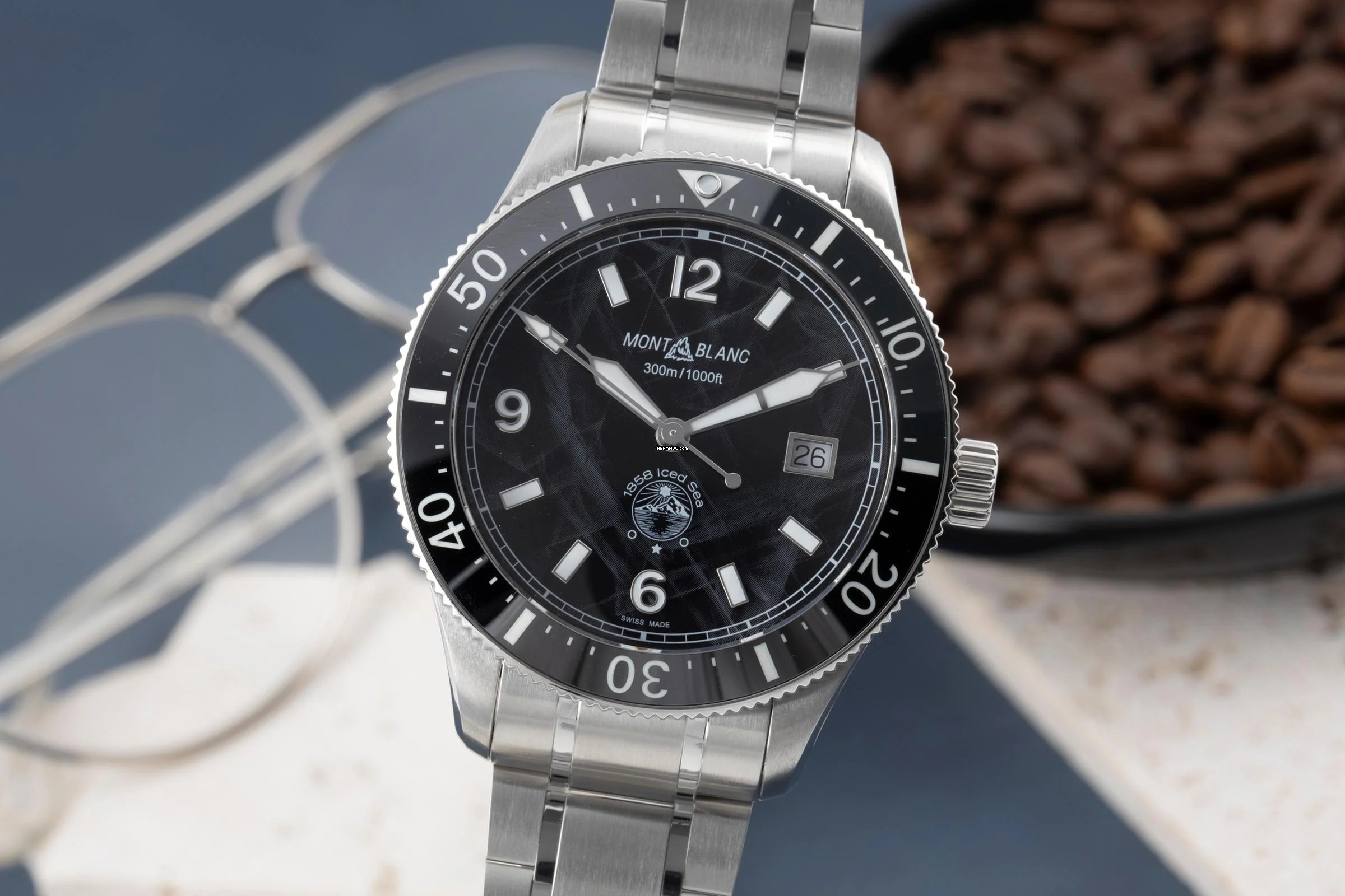 Montblanc 1858 Iced Sea Stahl Automatik Herrenuhr Ref. MB129371 7578