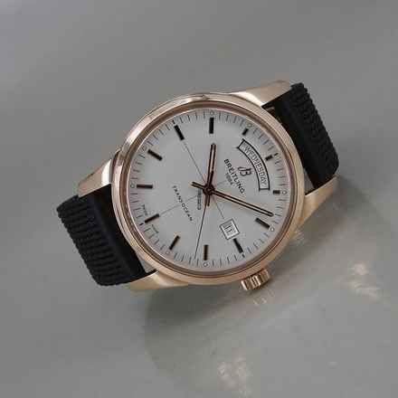  Breitling Transocean Day & Date 18k Rosegold Ø 43 mm Automatik Chronometer Faltschliesse Full Set Breitling Revision 