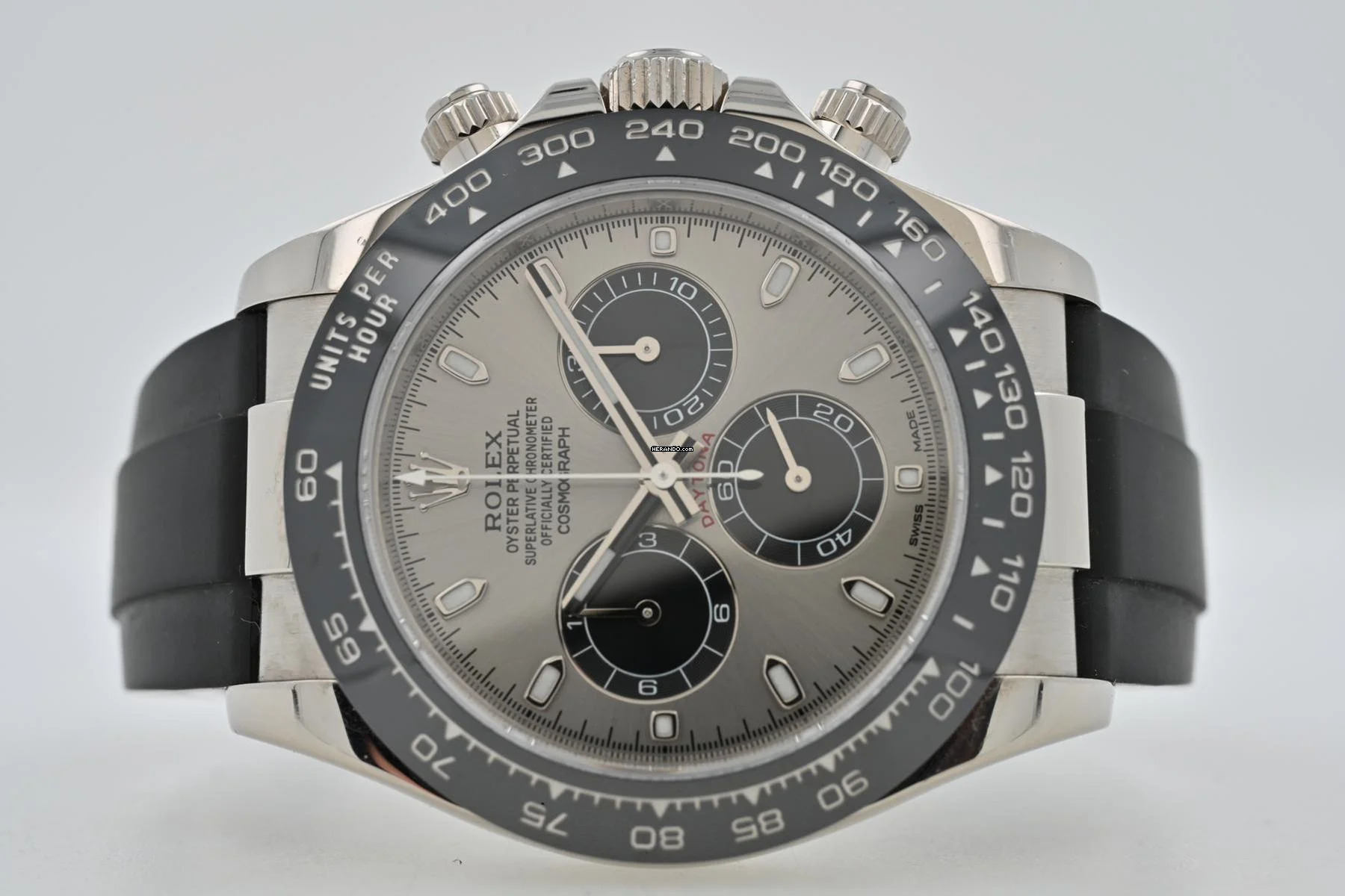 Rolex Daytona Cosmograph 18k Weißgold White Gold 116519LN LC150 Ghost Rubber Strap Oysterflex