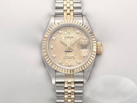  Rolex Lady-Datejust Edelstahl Gelbgold 750 Diamanten Automatik Gold Stahl Damen Stainless Steel 18kt Yellow Gold Jubilé-band Chronometer Oyster 