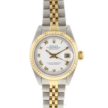  Rolex Lady-Datejust 26 Steel/Gold Jubilee White Roman Dial 
