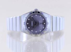 Thumbnail von Omega Constellation Ladies Purple Diamond Dial Quarz Lady 28mm Brillanten New